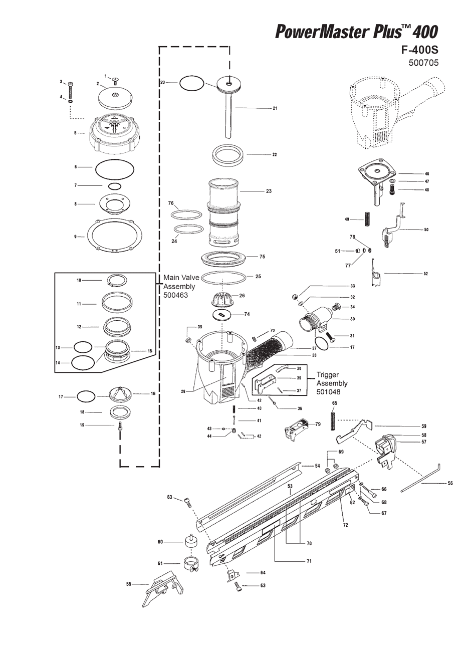paslode framing nailer parts diagram buy paslode 500705 f 400s replacement tool parts paslode framing nailer parts diagram buy paslode 500705 f 400s replacement tool parts