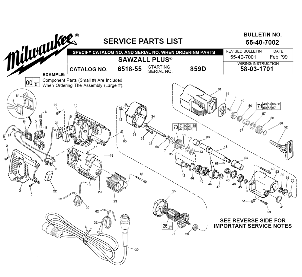 Buy Milwaukee 651855(859D) Replacement Tool Parts Milwaukee 651855