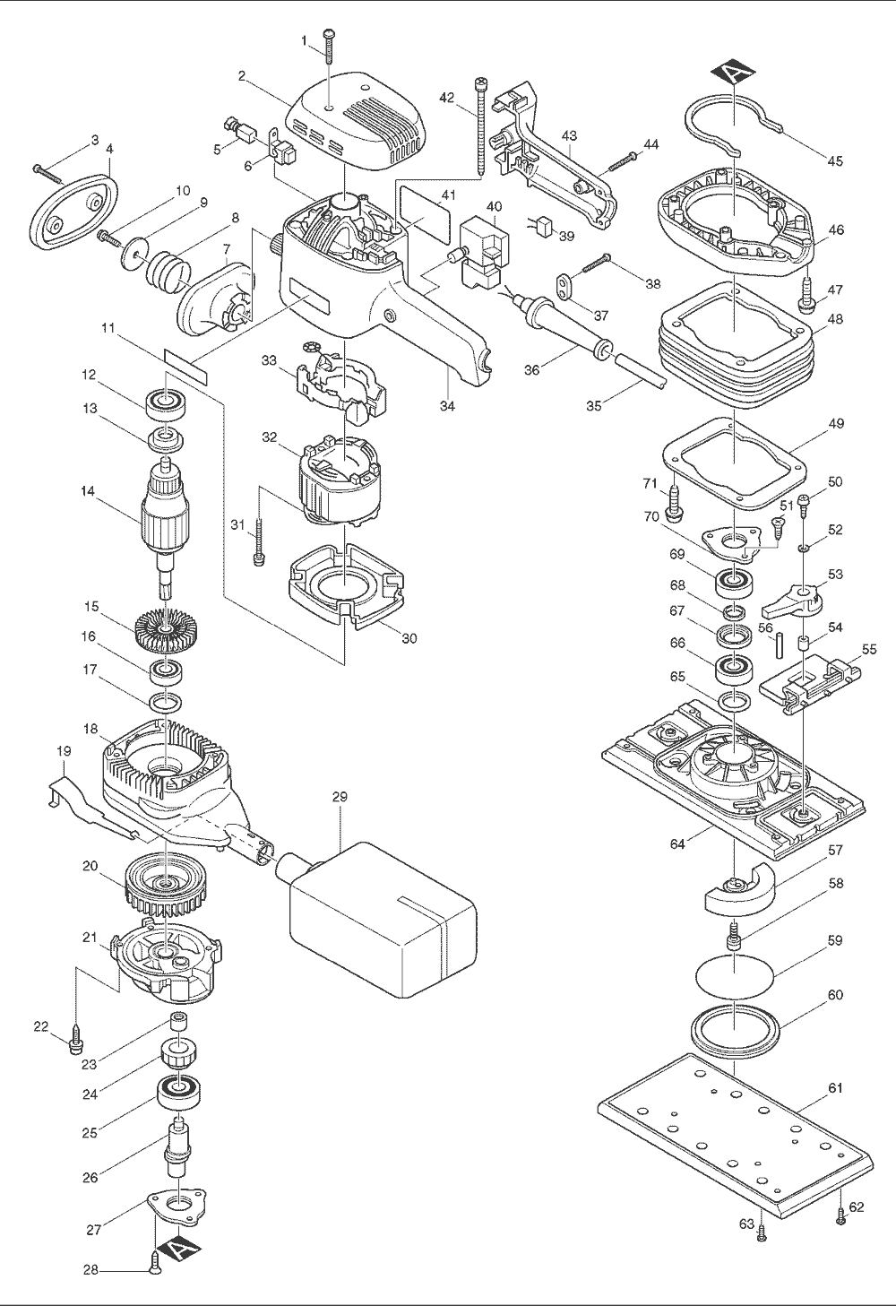 Buy Makita 9046 Replacement Tool Parts | Makita 9046 ... orbital diagram pb 