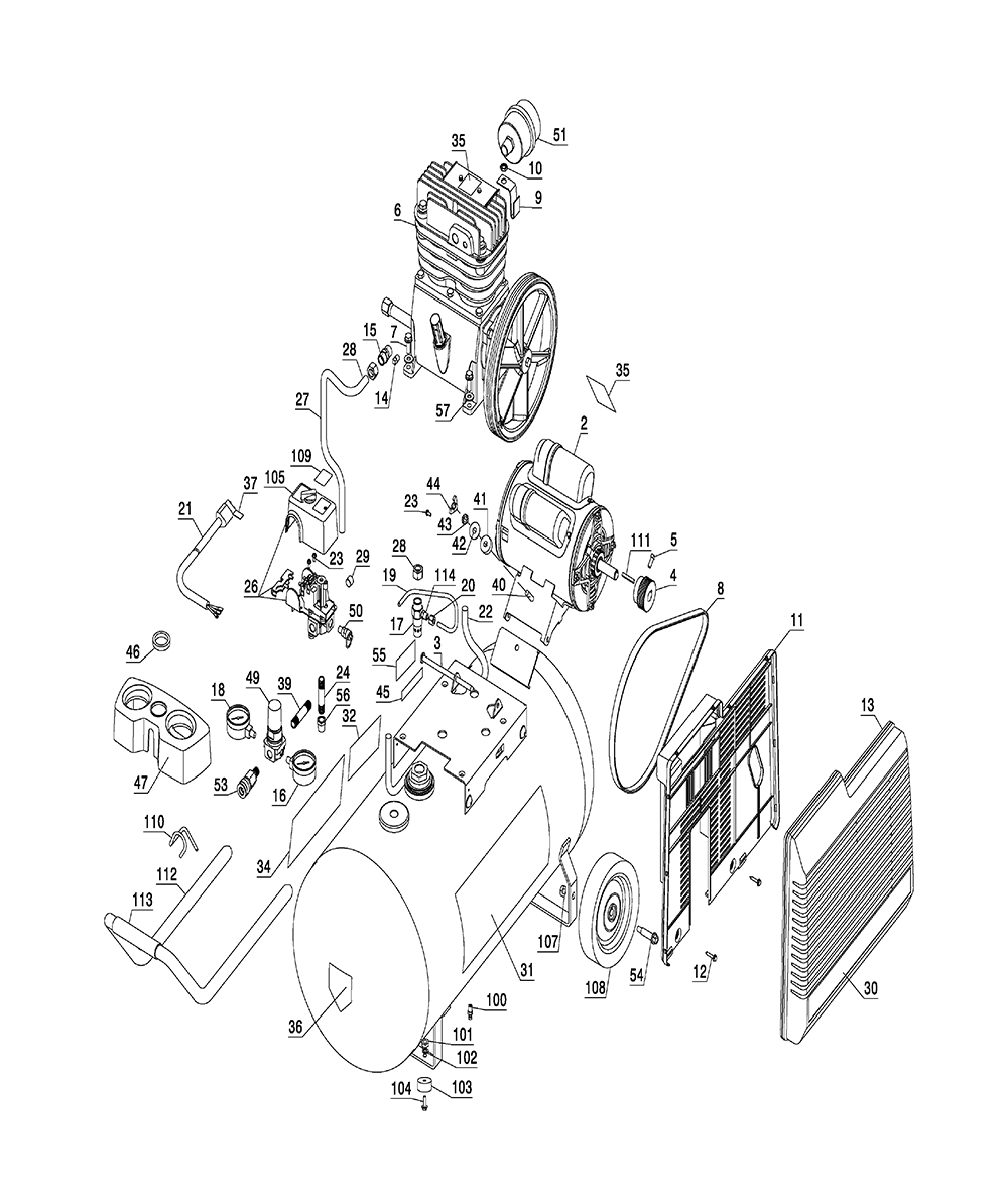 Sullivan 210 Cfm Compressor Parts Manual