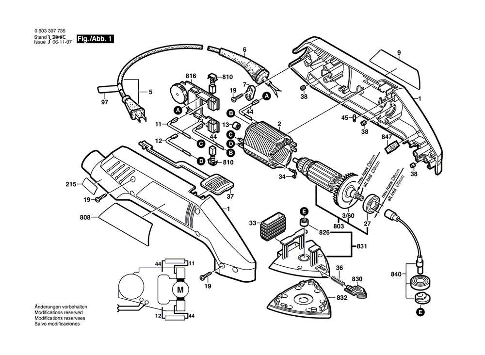Buy Bosch B7001 (0603307735) Replacement Tool Parts Bosch B7001