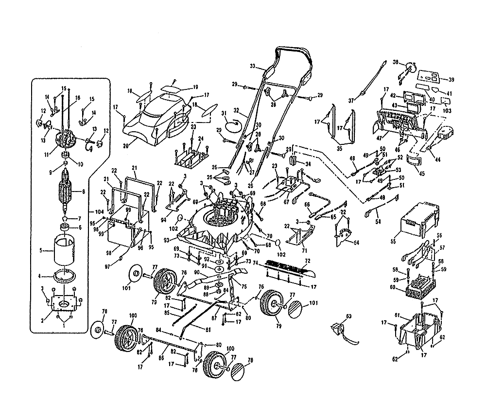 Buy Ryobi BMM2400 (719764) Replacement Tool Parts | Ryobi ... electric lawn mower wiring schematics 