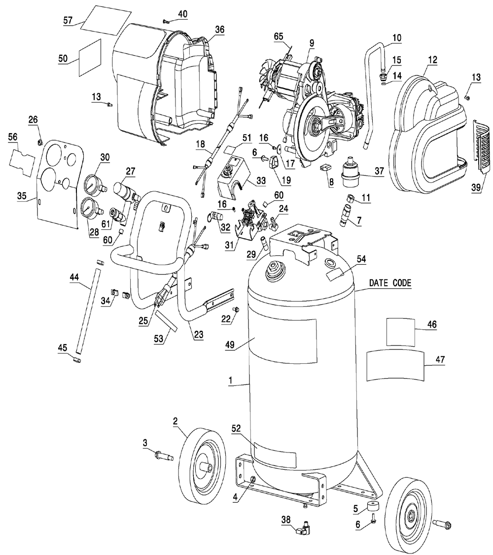 Buy DeWalt D55168 Type-4 Heavy-Duty 200 PSI 15 Gallon 120 ... dewalt air compressor wiring diagram 