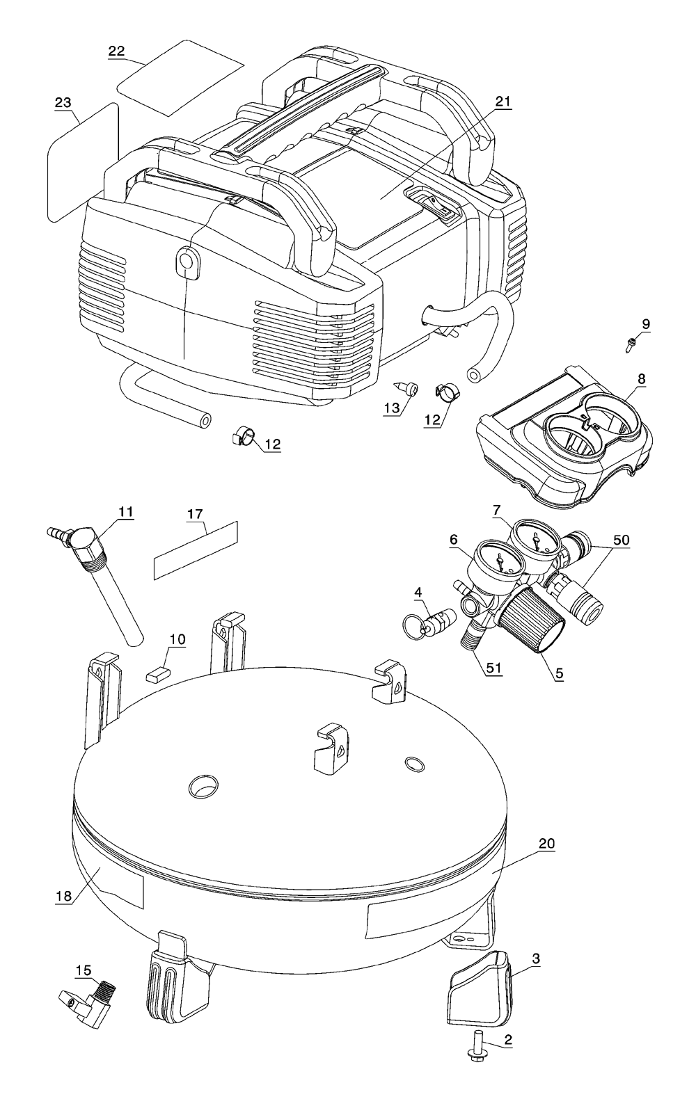 Buy Dewalt DWFP55126 Type-1 Heavy Duty 165 PSI Pancake ... dewalt air compressor wiring diagram 