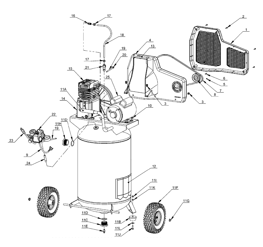 Buy Dewalt DXCMLA1983054 Type-1 Replacement Tool Parts ... dewalt air compressor wiring diagram 