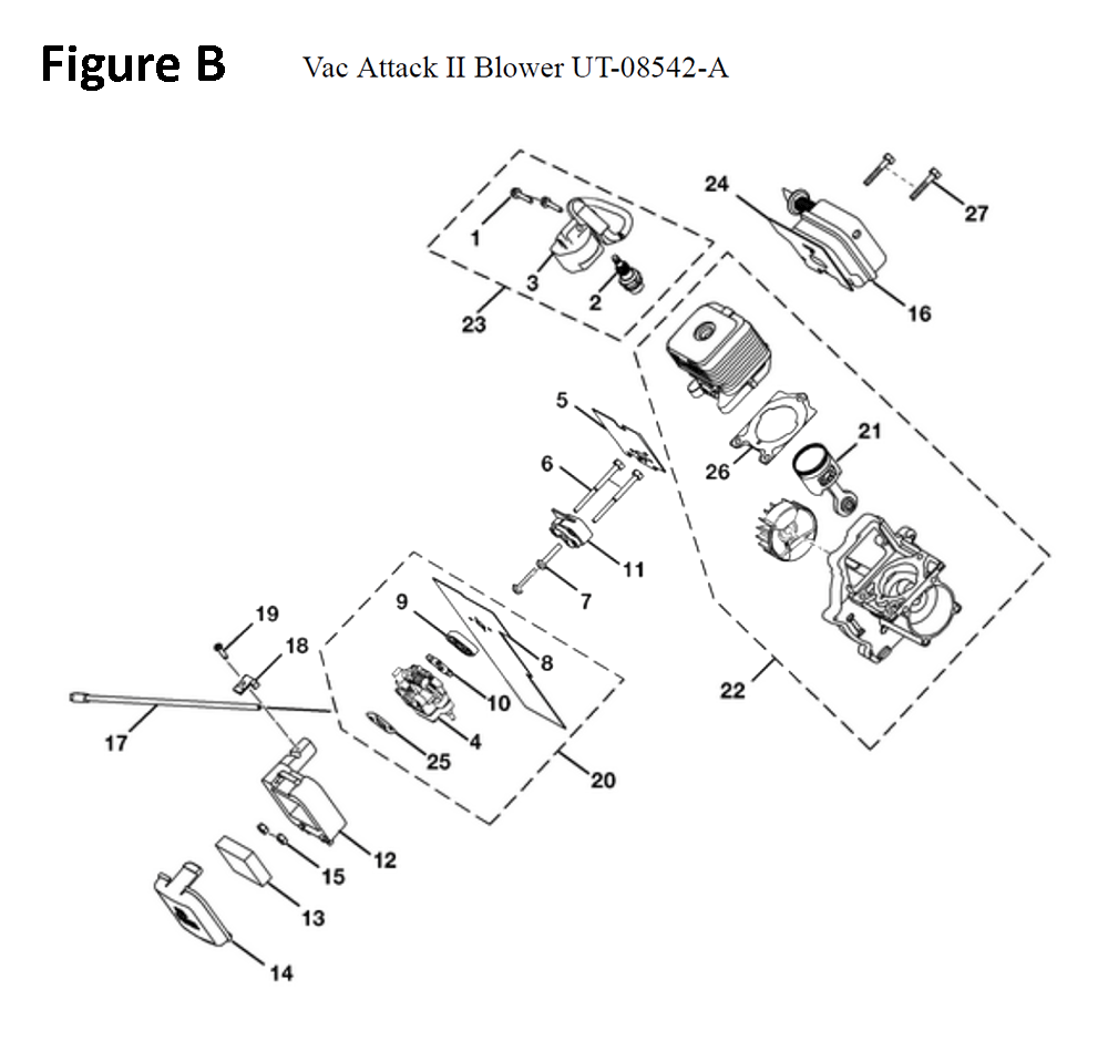 VacAttact-II-(UT-08542-A)-homelite-PB-1Break Down